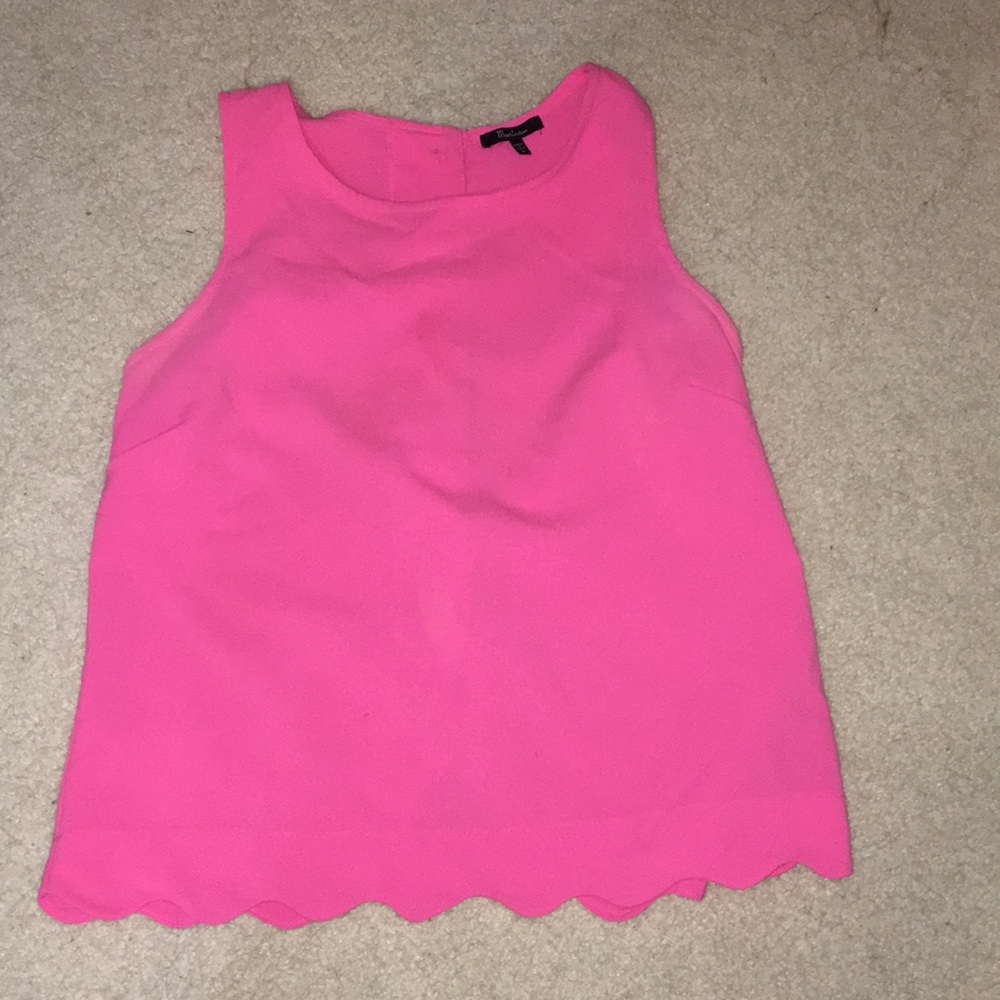 Pink scalloped tank top